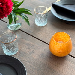 Securit LUNA glasstager orange inkl. LED lys 12stk