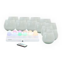 Securit LUNA glasstager hvid inkl. LED lys 12stk