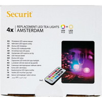 Securit AMSTERDAM fyrfadslys LED farver 4stk