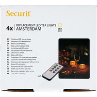 Securit AMSTERDAM fyrfadslys LED hvid 4stk