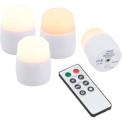 Securit AMSTERDAM fyrfadslys LED hvid 4stk