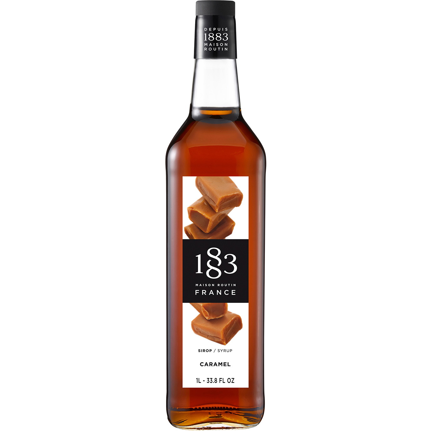 1883 karamel sirup glasflaske 1L