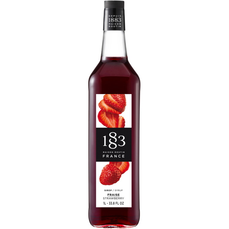 1883 sirup jordbær glasflaske 1L