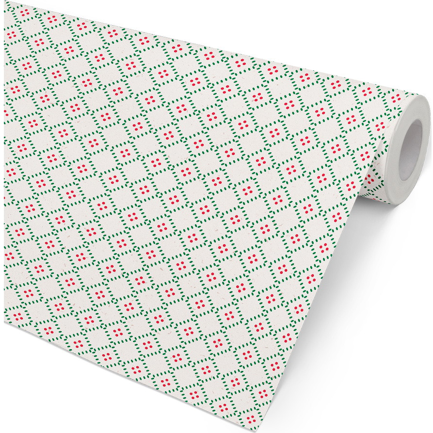 Julegavepapir mønster 100mx57cm hvid