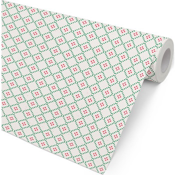 Julegavepapir mønster 100mx57cm hvid