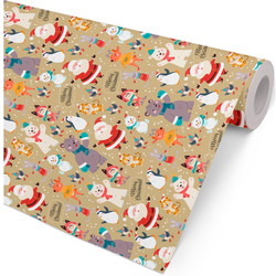 Julegavepapir hyggelig jul 154mx57cm guld
