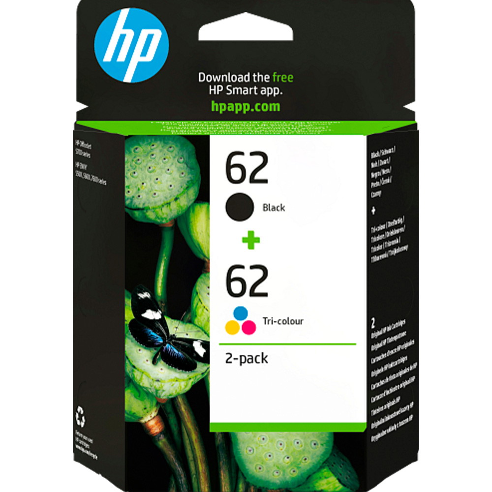 HP 62 blækpatroner Tri-color/sort