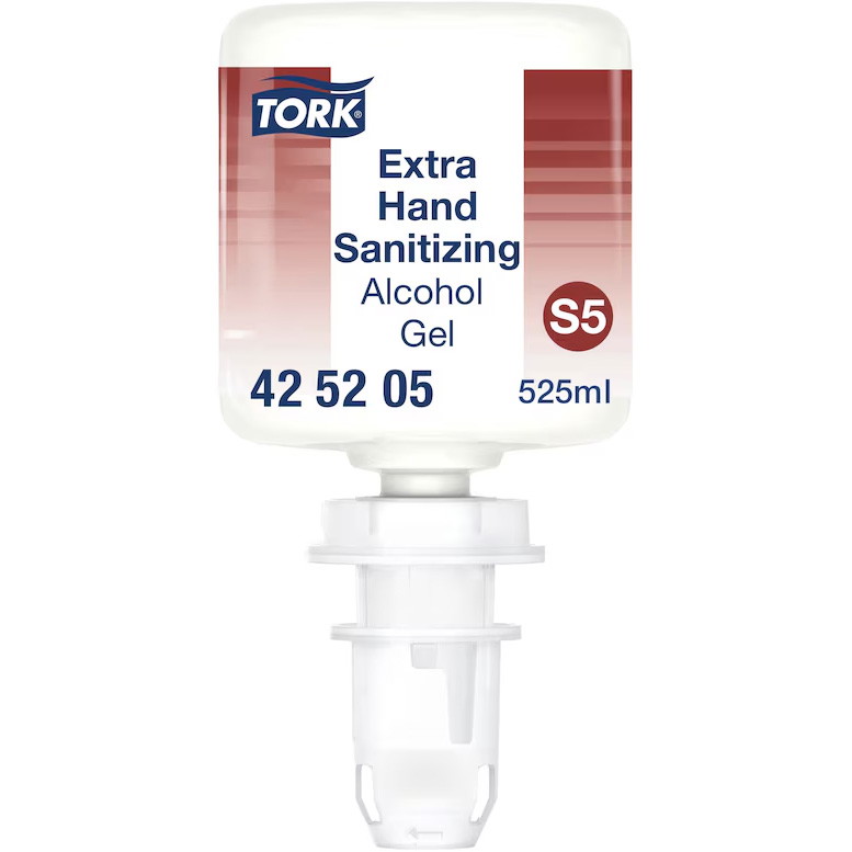 6 x Tork 425205 Extra Alkohol hånddesinfektionsgel 525ml