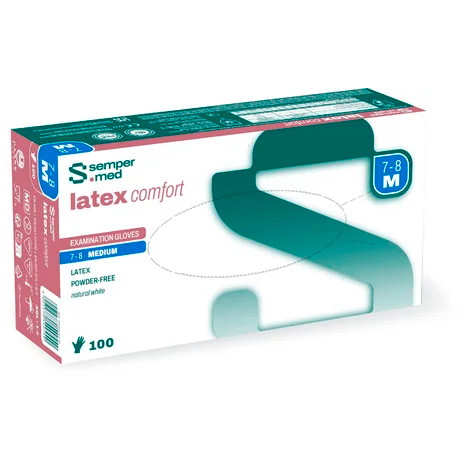 Sempermed Comfort latexhandske str. M hvid
