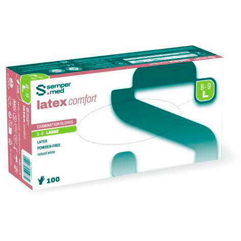Sempermed Comfort latexhandske str. L hvid