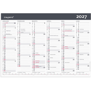 Mayland 27063100 moderne vægkalender A3