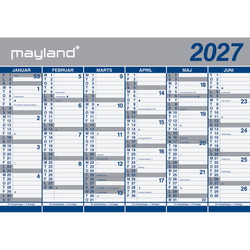 Mayland 27064000 2x6mdr vægkalender i rør 70x100cm