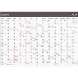 Mayland 27064300 moderne vægkalender i rør 1x13mdr 70x100cm