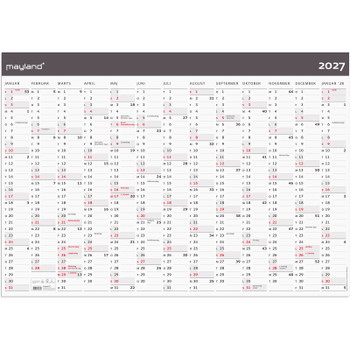 Mayland 27064300 moderne vægkalender i rør 1x13mdr 70x100cm