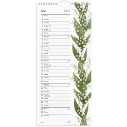 Mayland 27066110 blomster vægkalender 19x43cm