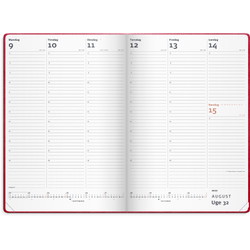 Mayland 27194010 City diplomat kalender 25x17,5cm rød
