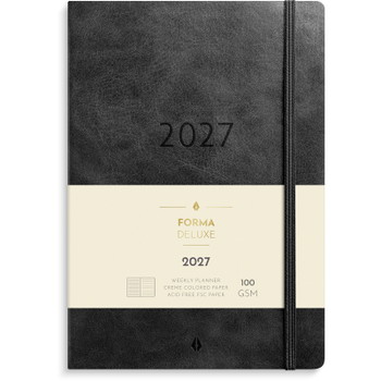 Burde 27200620 Forma Deluxe ugekalender A5 sort tværformat