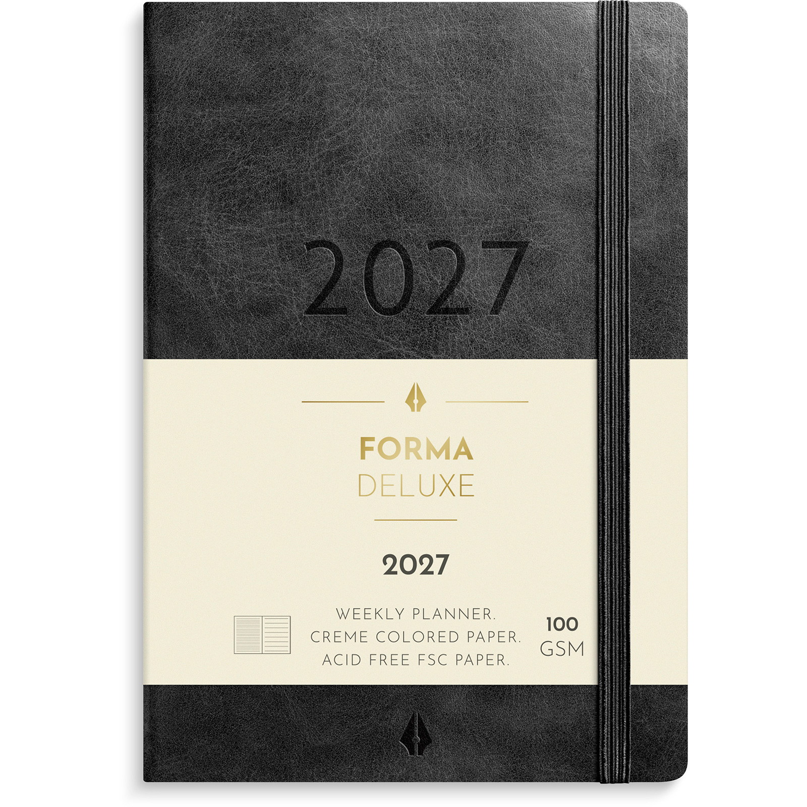 Mayland Forma Deluxe ugekalender 2027 A6 tværformat sort