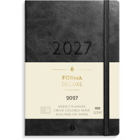 Burde 27201400 Forma Deluxe ugekalender A6 sort tværformat