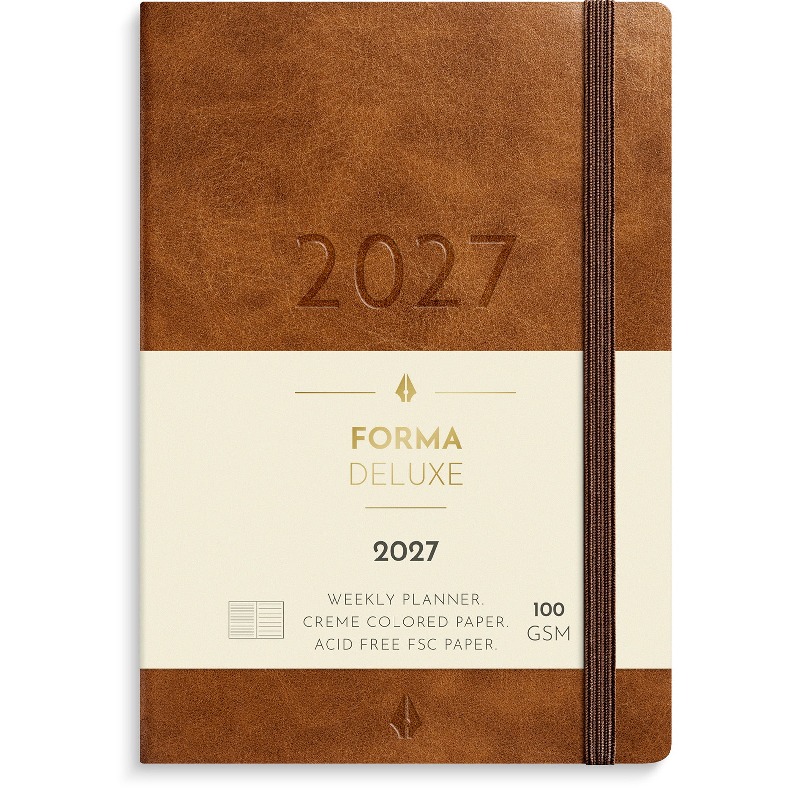 Mayland Forma Deluxe ugekalender 2027 A6 tværformat brun