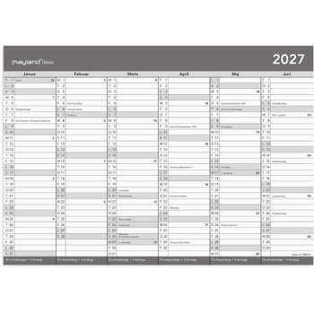 Mayland 27268000 Basic kontorkalender grå A4
