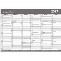 Mayland 27268500 Basic kontorkalender grå A3