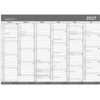 Mayland 27268800 kontorkalender grå A2