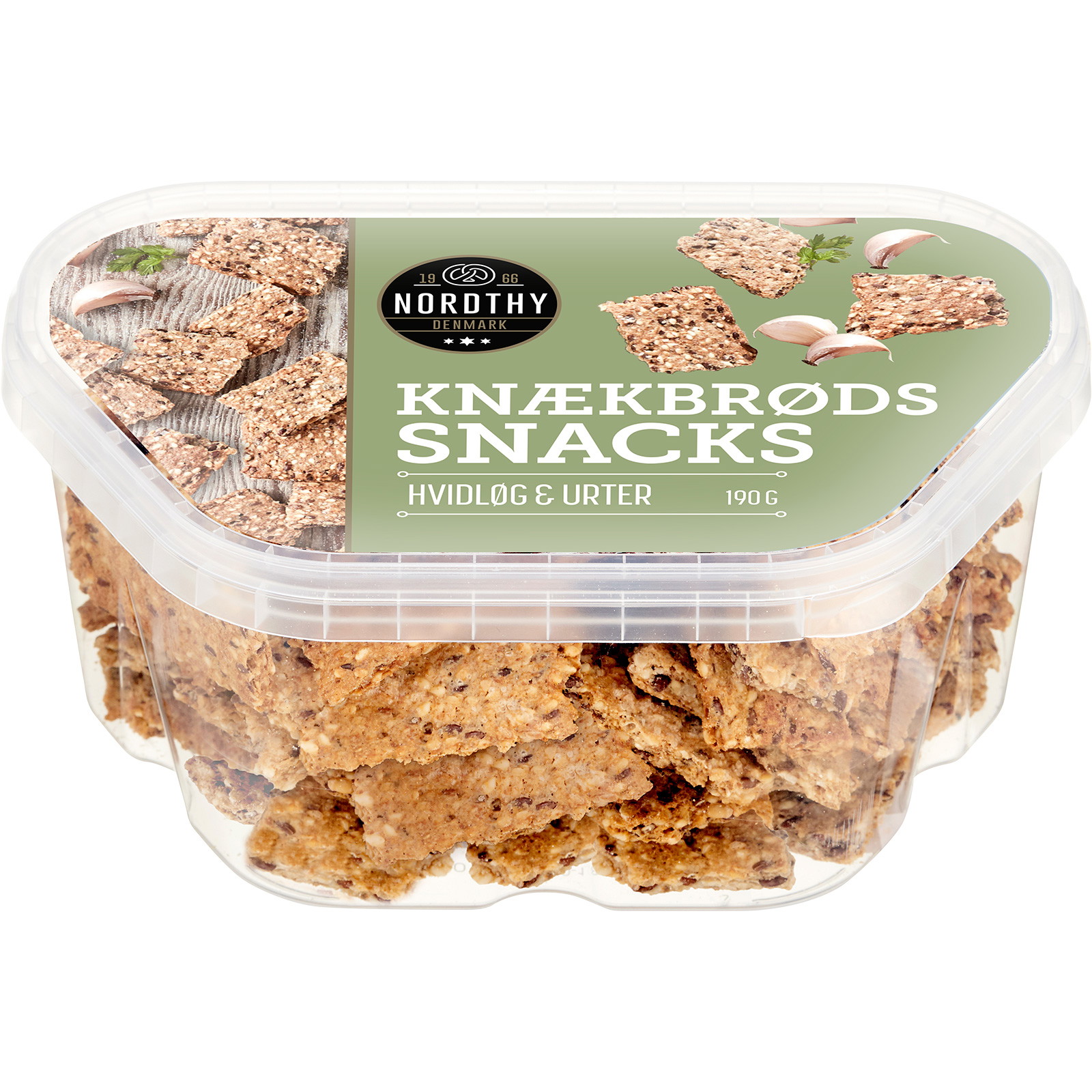 Nordthy knækbrødssnacks hvidløg 190g