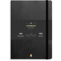 Mayland Deluxe notesbog A5 linjeret 60ark 100g Sort