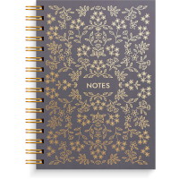 Mayland notesbog A5 linjeret 150ark 70g Black Flower