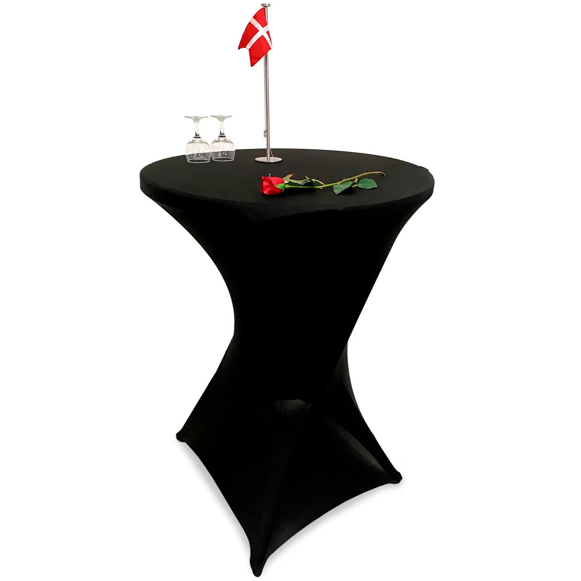 Elastisk borddug Ø80cm sort