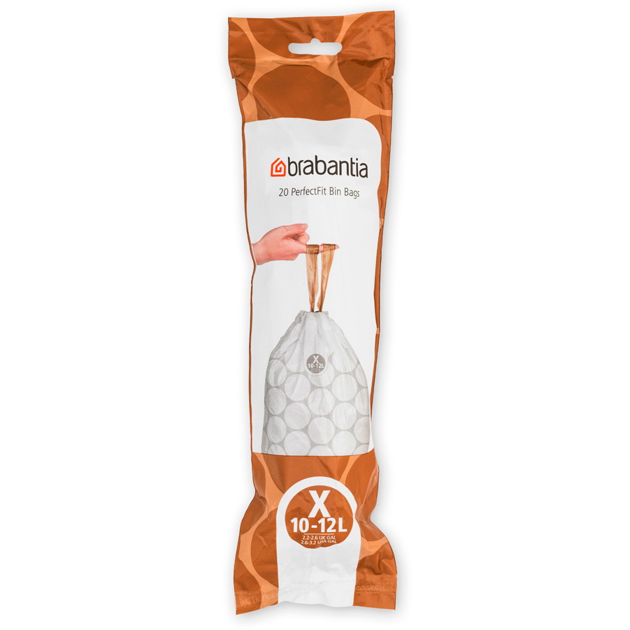 12 x Brabantia X affaldsposer 10-12L hvid 20stk