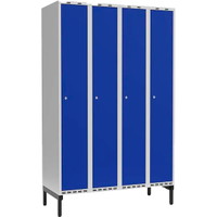 Garderobeskab m/ben og cylinderlås 4x300mm