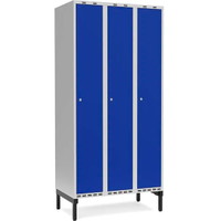 Garderobeskab m/ben og cylinderlås 3x300mm