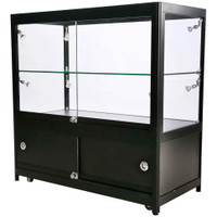 Vitrine Showcase Counter Duo m/LED, lås og underskab Sort
