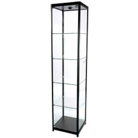 Vitrine Showcase Tower Solo m/LED og lås Sort
