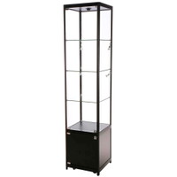 Vitrine Showcase Tower Solo m/LED, lås og underskab Sort