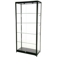 Vitrine Showcase Tower Duo m/LED og lås Sort