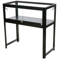 Vitrine Showcase Desk Duo Sort m/LED & lås