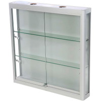 Vitrine Showcase Wall Duo Sølv m/LED & lås