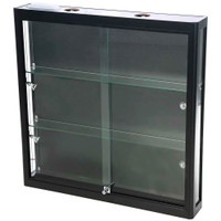 Vitrine Showcase Wall Duo Sort m/LED & lås