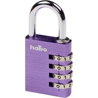 Habo 203-40 hængelås 4-cifret 38mm Lilla