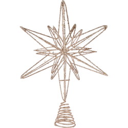 Juletræsstjerne LED Ø33cm Champagneguld