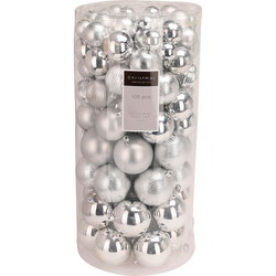 Julekugler PS Ø4-8cm Sølv 100stk