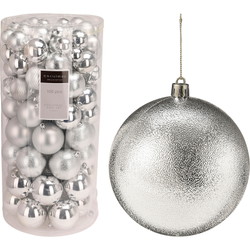 Julekugler PS Ø4-8cm Sølv 100stk