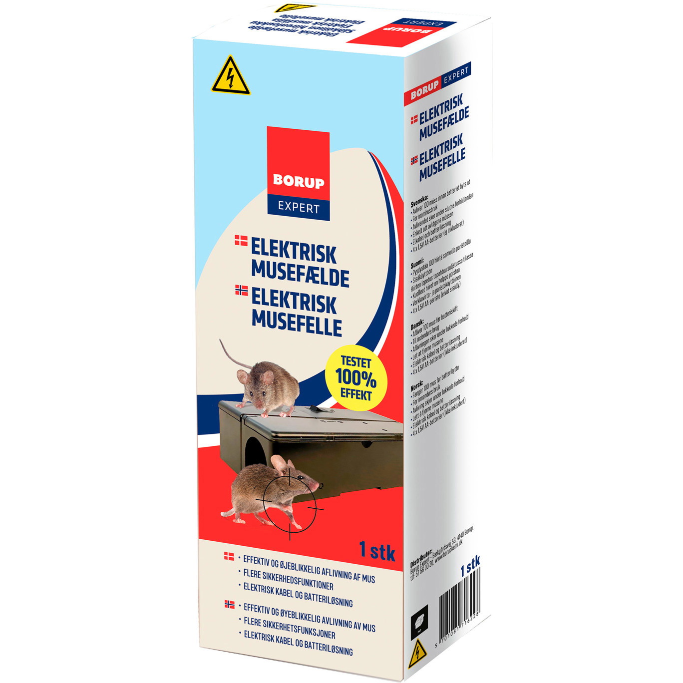 4 x Borup EXPERT Elektrisk Musefælde