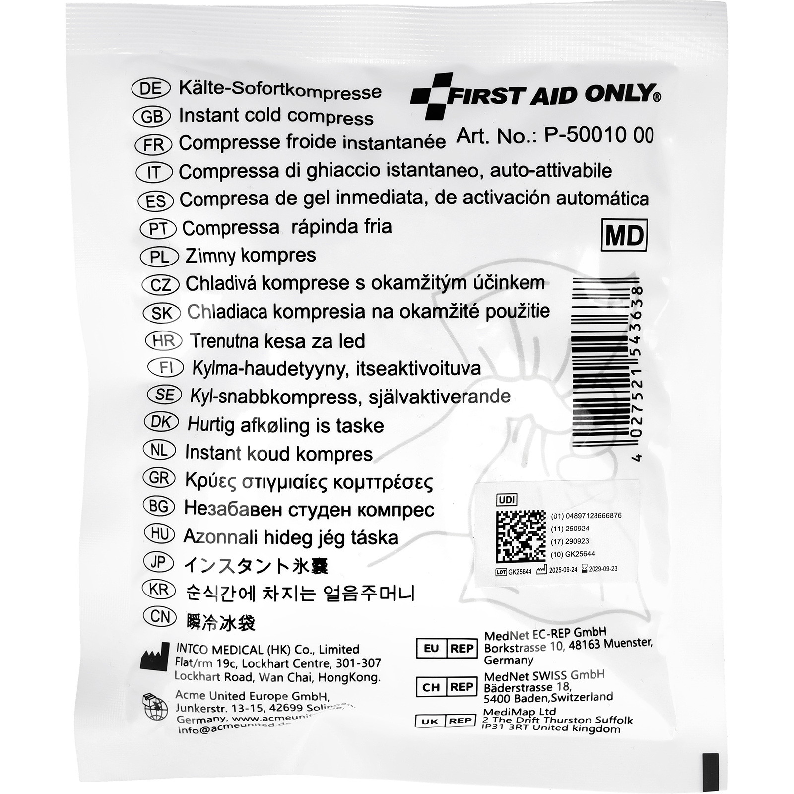 First Aid Only engangs ispose 105g