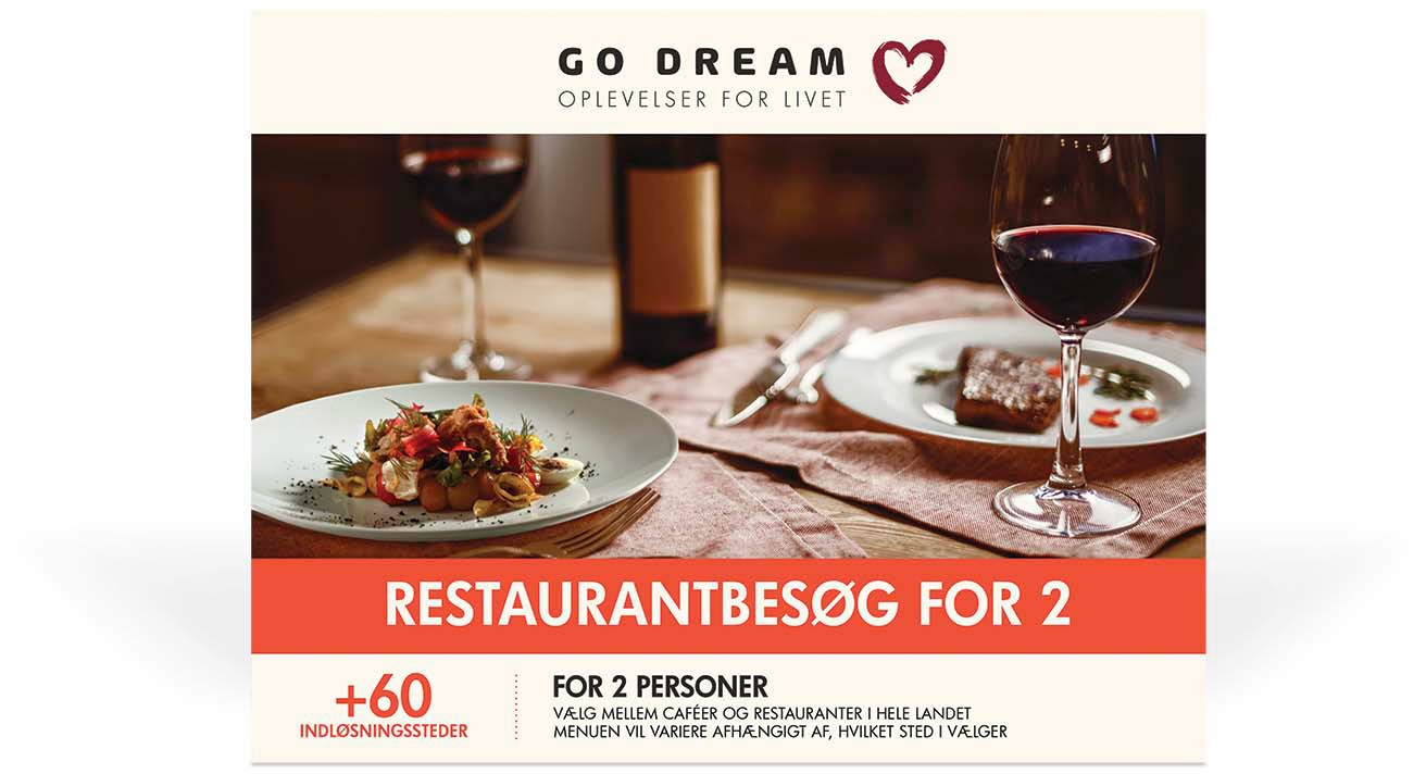 GoDream restaurantbesøg for 2 gavekort