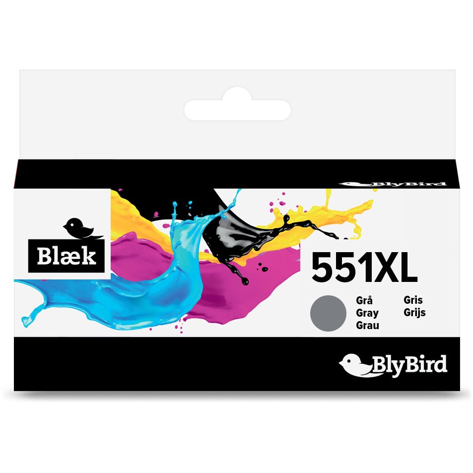 Blybird Blæk CLI-551XL GY Grå